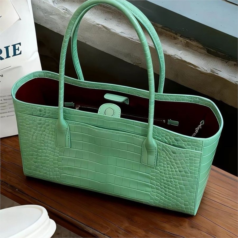 Luxury Bags Green - Vintage Green Tote Bag Women Faux