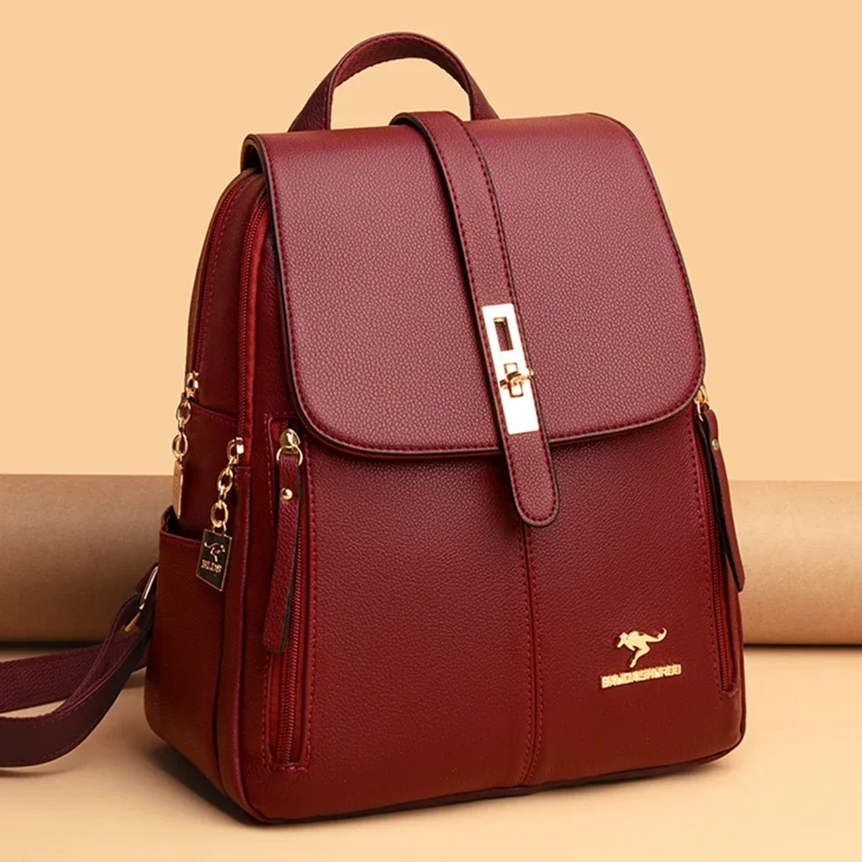 Luxury Bags Girls - Women Leather Large Capacity Backpack High