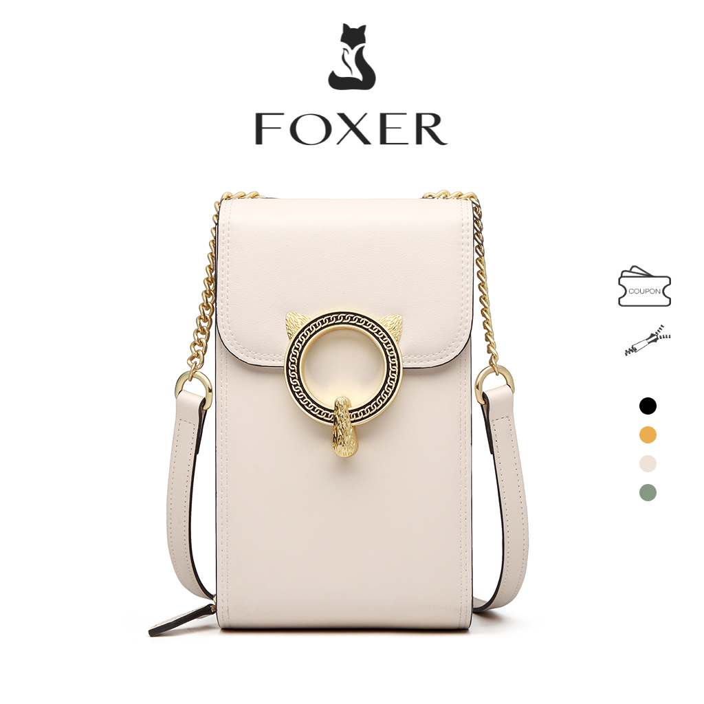 Luxury Bags Duffle - FOXER Fashion Split Leather Cellphone Bag