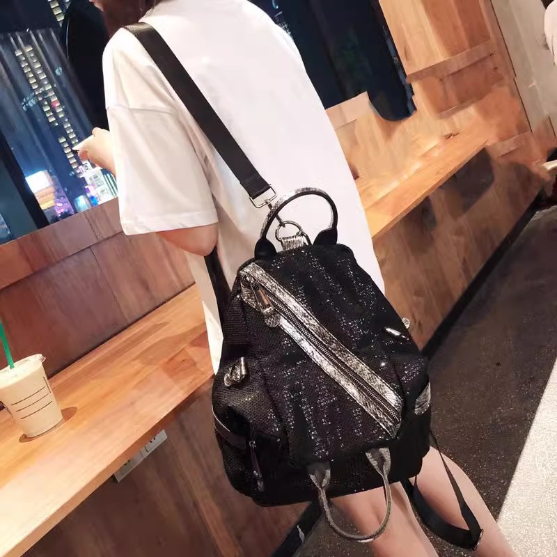 New Women Nylon Sequins Backpa - Luxury Bags Girls recension och pris