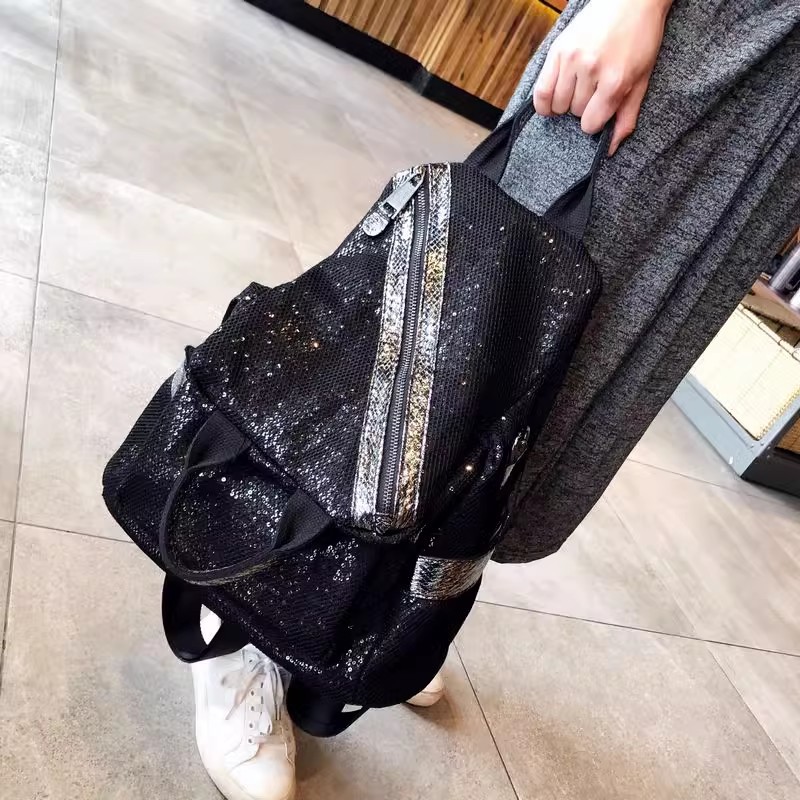 New Women Nylon Sequins Backpa - Luxury Bags Girls recension och pris