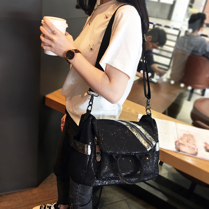 New Women Nylon Sequins Backpa - Luxury Bags Girls recension och pris