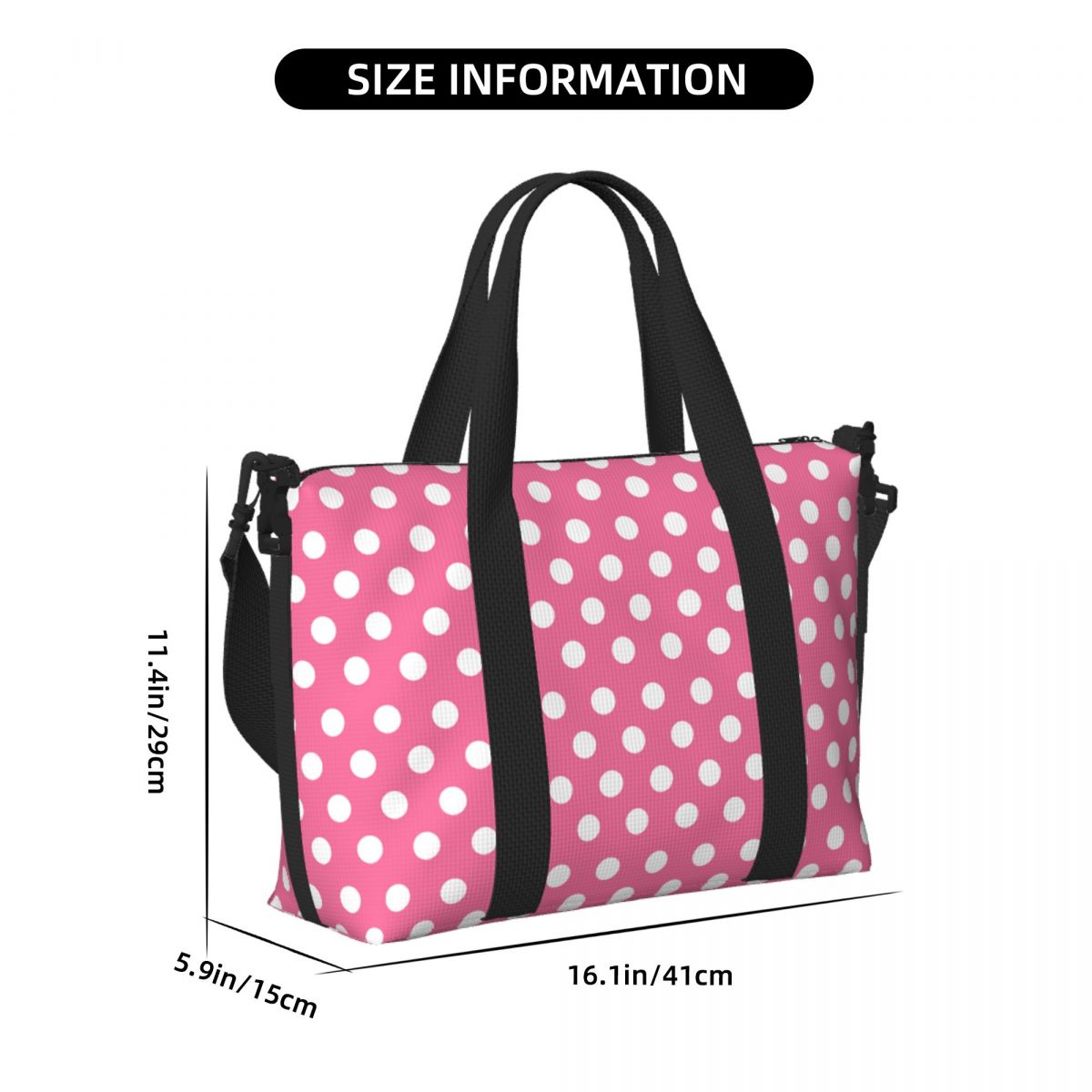 Pink Polka Dots Tote Bag Large - Luxury Bags Luggage recension och pris
