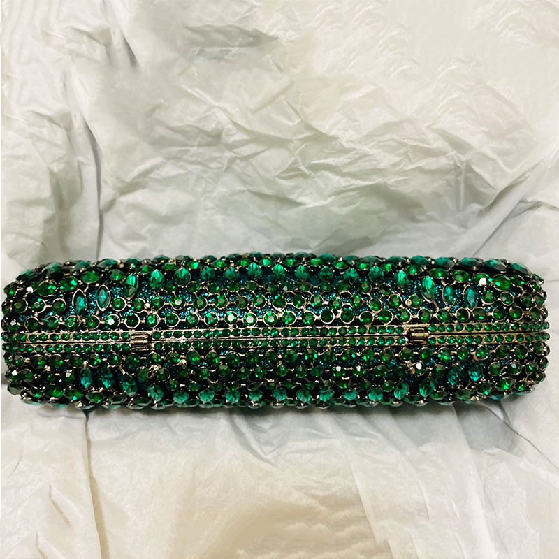 Luxury Green Rhinestone Evenin - Luxury Bags Green recension och pris
