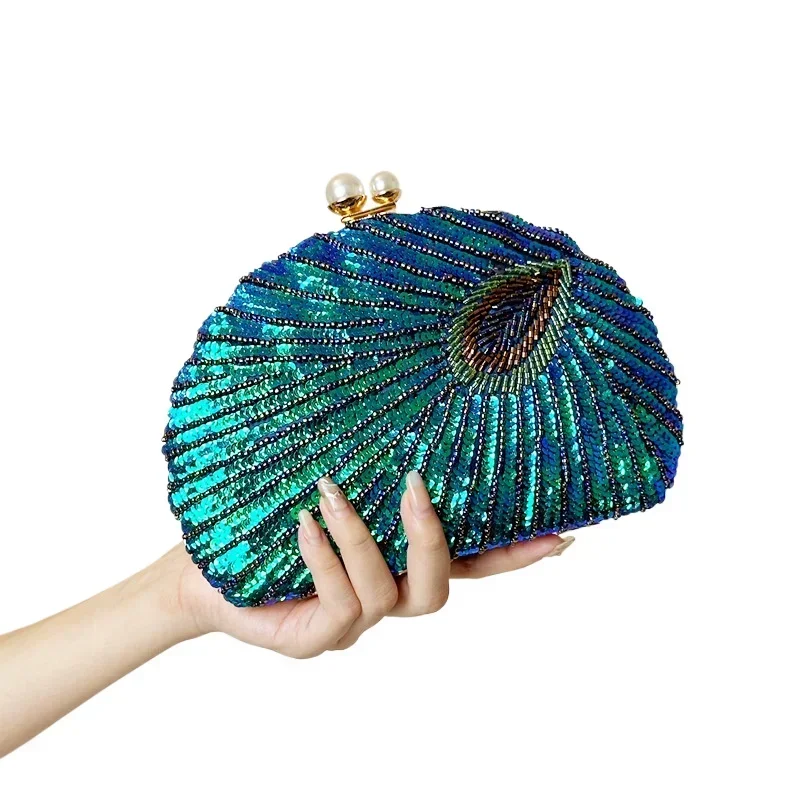 New Luxury Peacock Green Clutc - Luxury Bags Green recension och pris