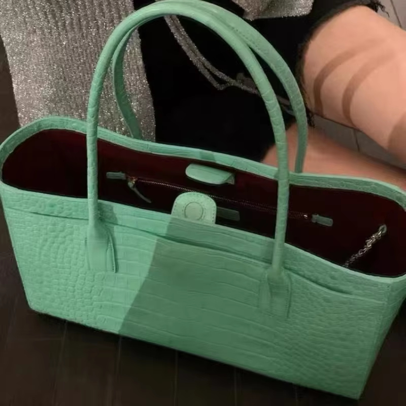 Free Shipping Crocodile-emboss - Luxury Bags Green recension och pris