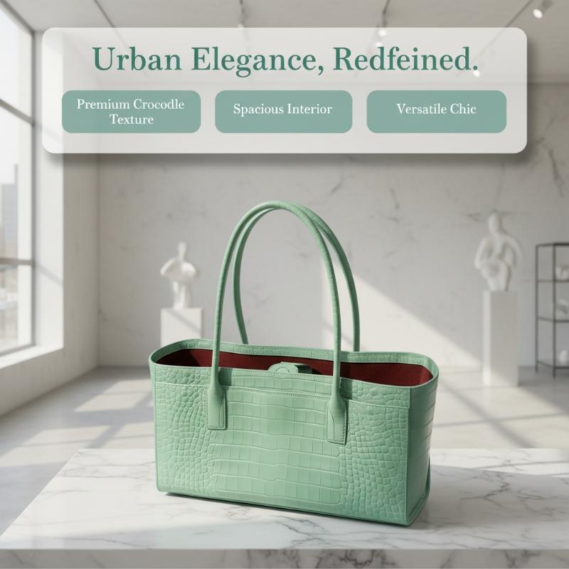 Luxury Crocodile Print Leather - Luxury Bags Green recension och pris