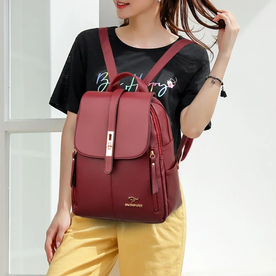 Women Leather Large Capacity B - Luxury Bags Girls recension och pris