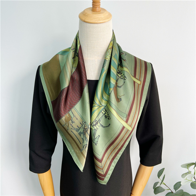 65CM Green Silk Scarf Luxury D - Luxury Bags Green recension och pris