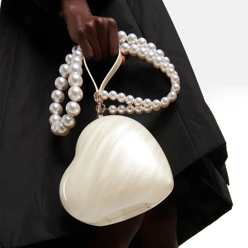 Fashion Acrylic Hearts Evening - Luxury Bags Girls recension och pris