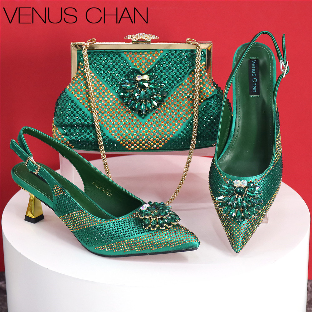 2025 Italian Design Rhinestone - Luxury Bags Green recension och pris